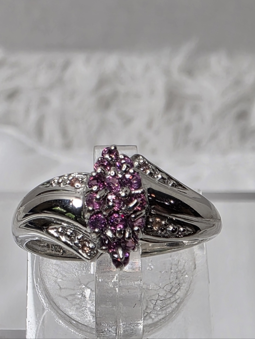 Rhodolite Garnet And Sapphire Sterling Silver Ring